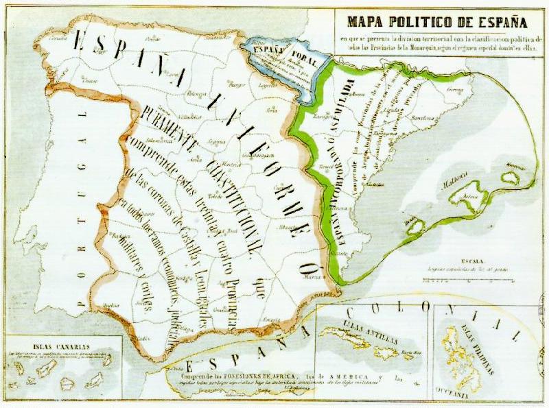  Mapa polític d'Espanya (1852