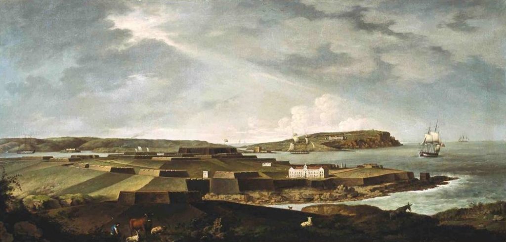 "Castell de sant Felip" (1793[ca]-1800[ca]), d'Anton Schranz. Quadre conservat al Museu de Menorca 